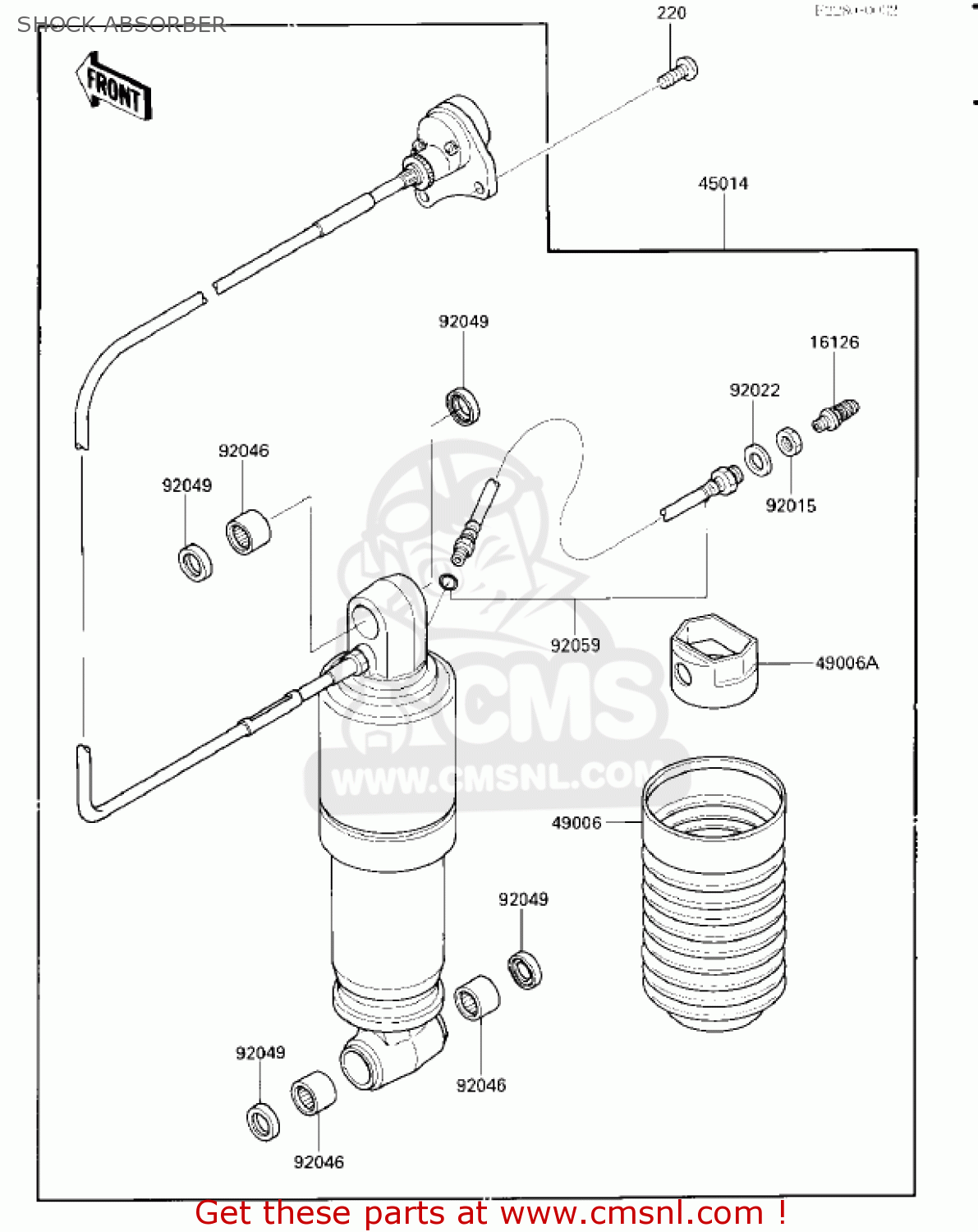 SHOCK ABSORBER ZX1000A1 NINJA 1000R 1986 USA CALIFORNIA CANADA