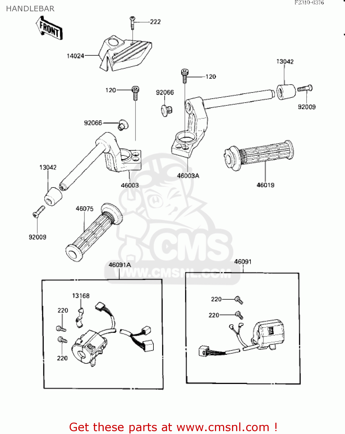 HANDLEBAR ZX1000A1 NINJA 1000R 1986 USA CALIFORNIA CANADA