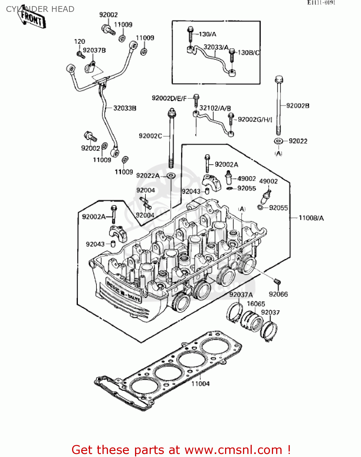 CYLINDER HEAD ZX1000A1 NINJA 1000R 1986 USA CALIFORNIA CANADA