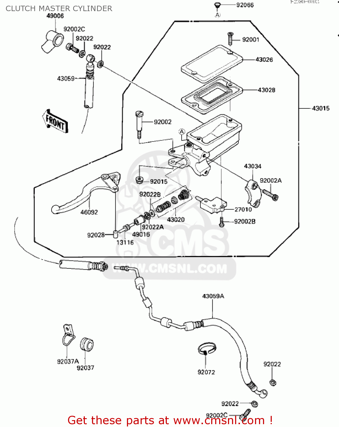 CLUTCH MASTER CYLINDER ZX1000A1 NINJA 1000R 1986 USA CALIFORNIA CANADA