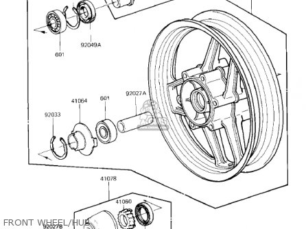 FRONT WHEEL/HUB - ZX1000A1 NINJA 1000R 1986 USA CALIFORNIA CANADA