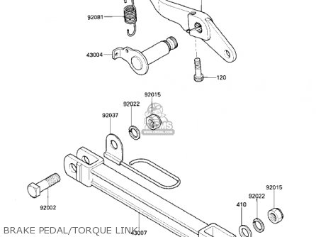 BRAKE PEDAL/TORQUE LINK - ZX1000A1 NINJA 1000R 1986 USA CALIFORNIA CANADA
