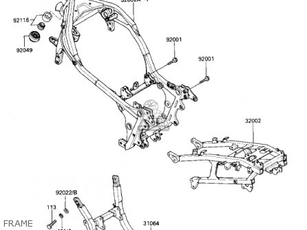 FRAME - ZX1000A1 NINJA 1000R 1986 USA CALIFORNIA CANADA