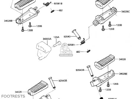 FOOTRESTS - ZX1000A1 NINJA 1000R 1986 USA CALIFORNIA CANADA