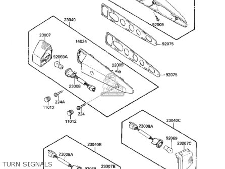 TURN SIGNALS - ZX1000A1 NINJA 1000R 1986 USA CALIFORNIA CANADA