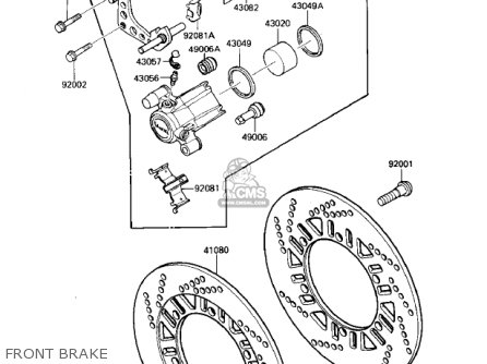 FRONT BRAKE - ZX1000A1 NINJA 1000R 1986 USA CALIFORNIA CANADA
