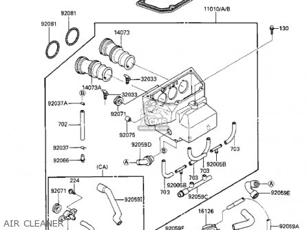 AIR CLEANER - ZX1000A1 NINJA 1000R 1986 USA CALIFORNIA CANADA