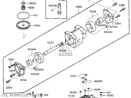 OIL PUMP/OIL FILTER - ZX1000A1 NINJA 1000R 1986 USA CALIFORNIA CANADA
