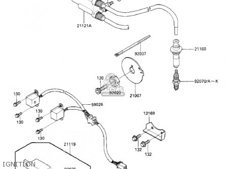 IGNITION - ZX1000A1 NINJA 1000R 1986 USA CALIFORNIA CANADA