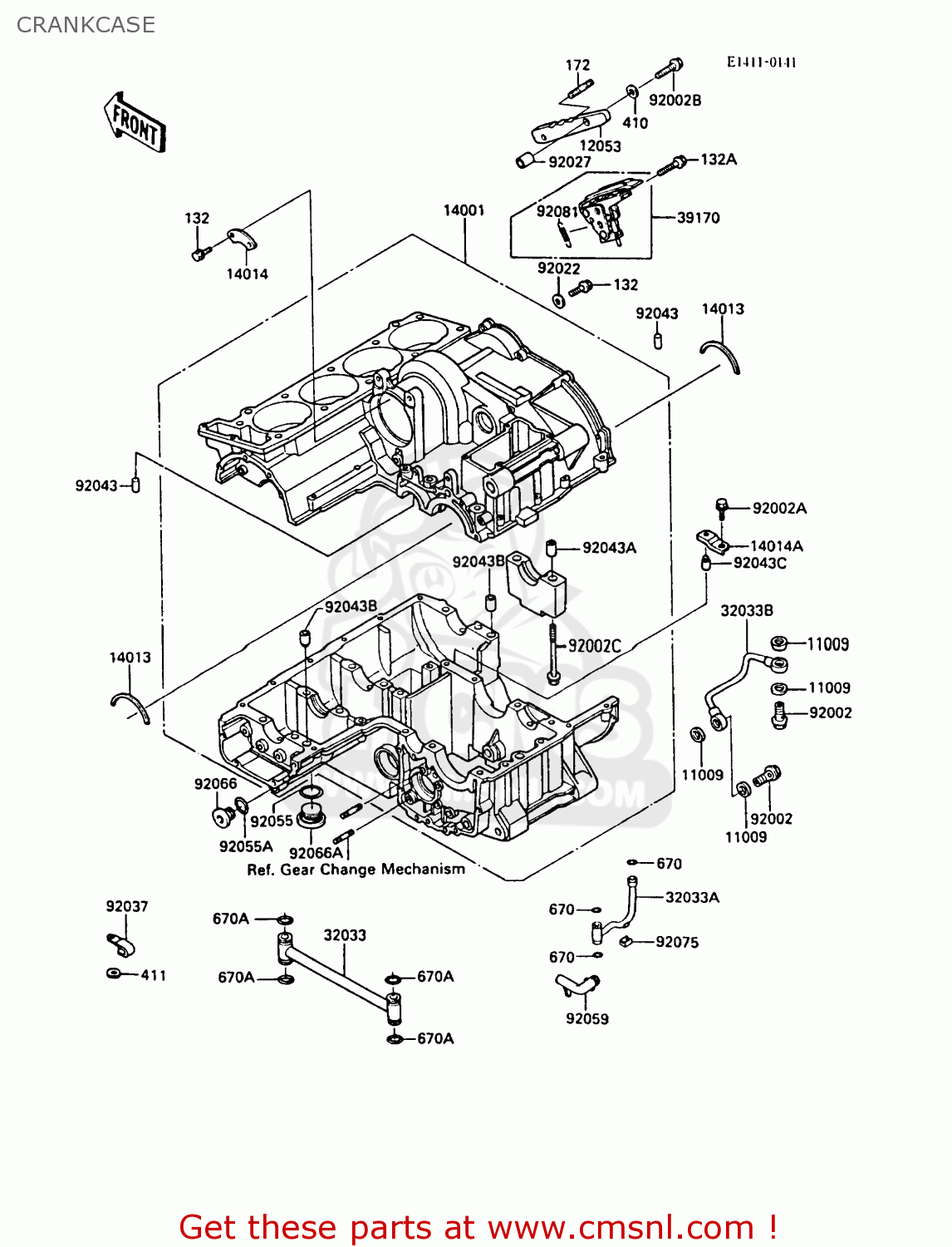 CRANKCASE ZX1000A2 GPZ1000RX 1987 EUROPE FG IT NR SD SP