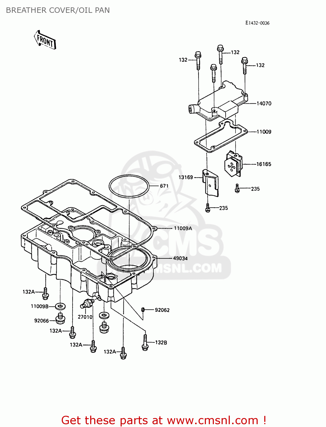 BREATHER COVER/OIL PAN ZX1000A2 GPZ1000RX 1987 EUROPE FG IT NR SD SP
