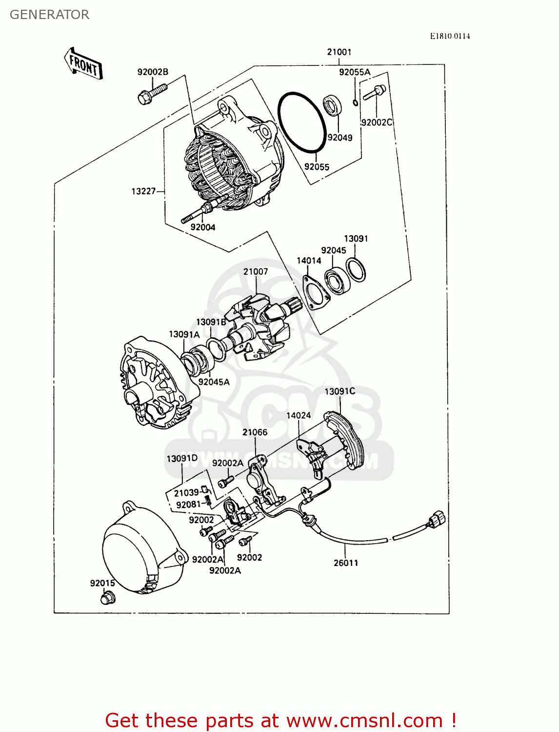 GENERATOR ZX1000A2 GPZ1000RX 1987 EUROPE FG IT NR SD SP
