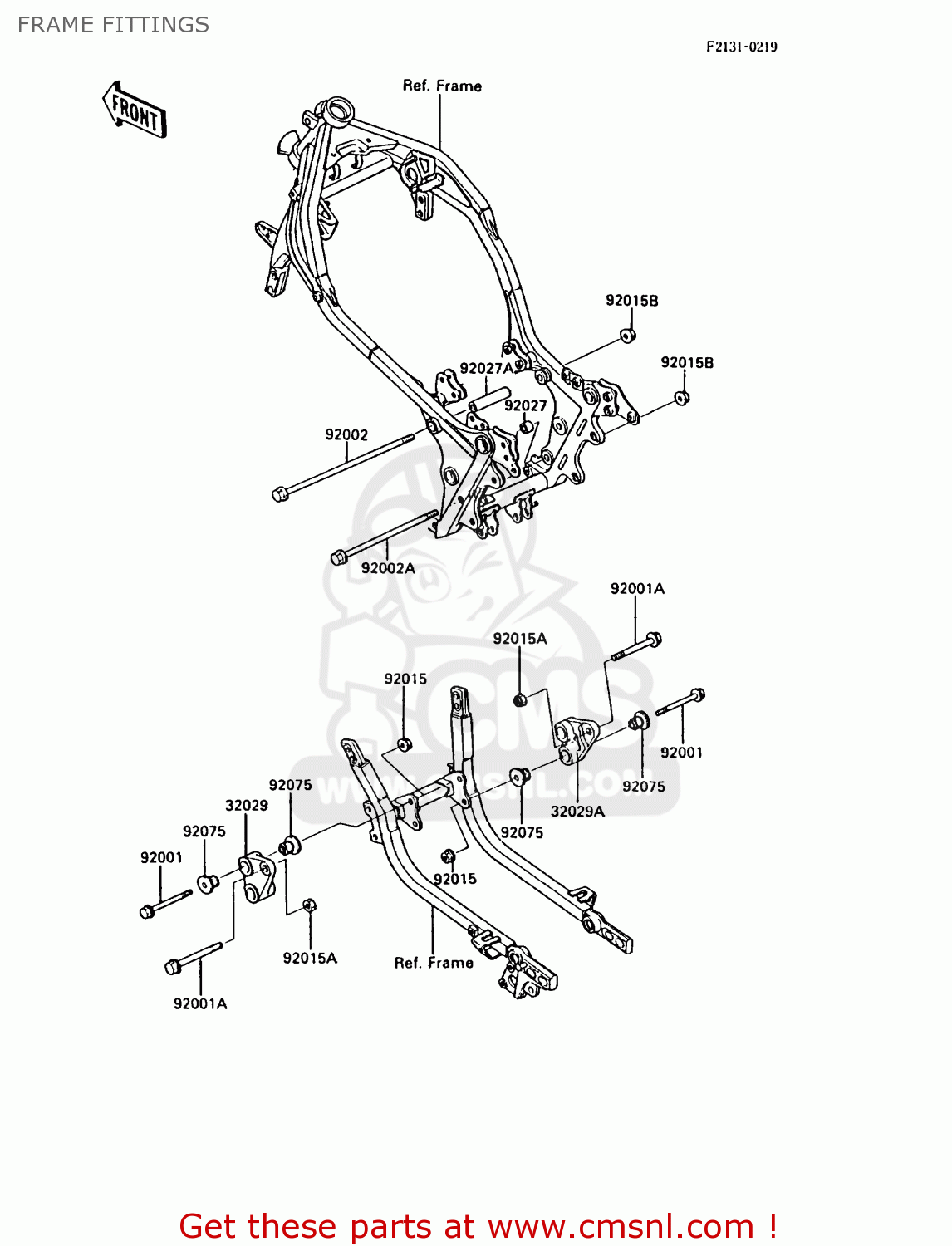 FRAME FITTINGS ZX1000A2 GPZ1000RX 1987 EUROPE FG IT NR SD SP