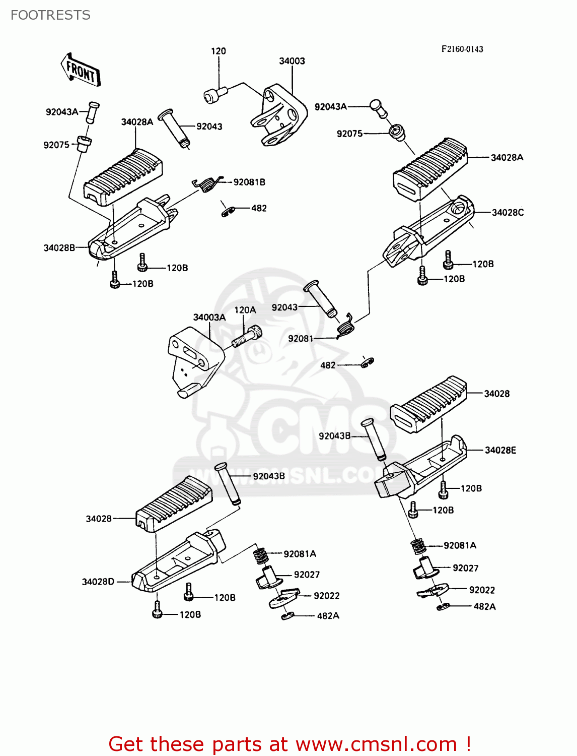 FOOTRESTS ZX1000A2 GPZ1000RX 1987 EUROPE FG IT NR SD SP