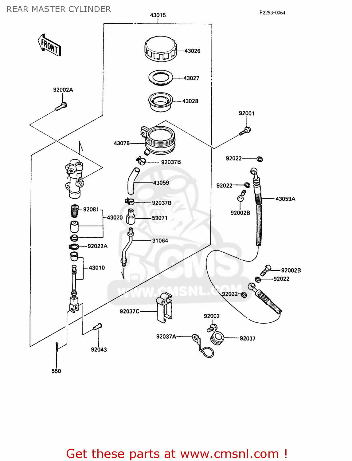 REAR MASTER CYLINDER ZX1000A2 GPZ1000RX 1987 EUROPE FG IT NR SD SP