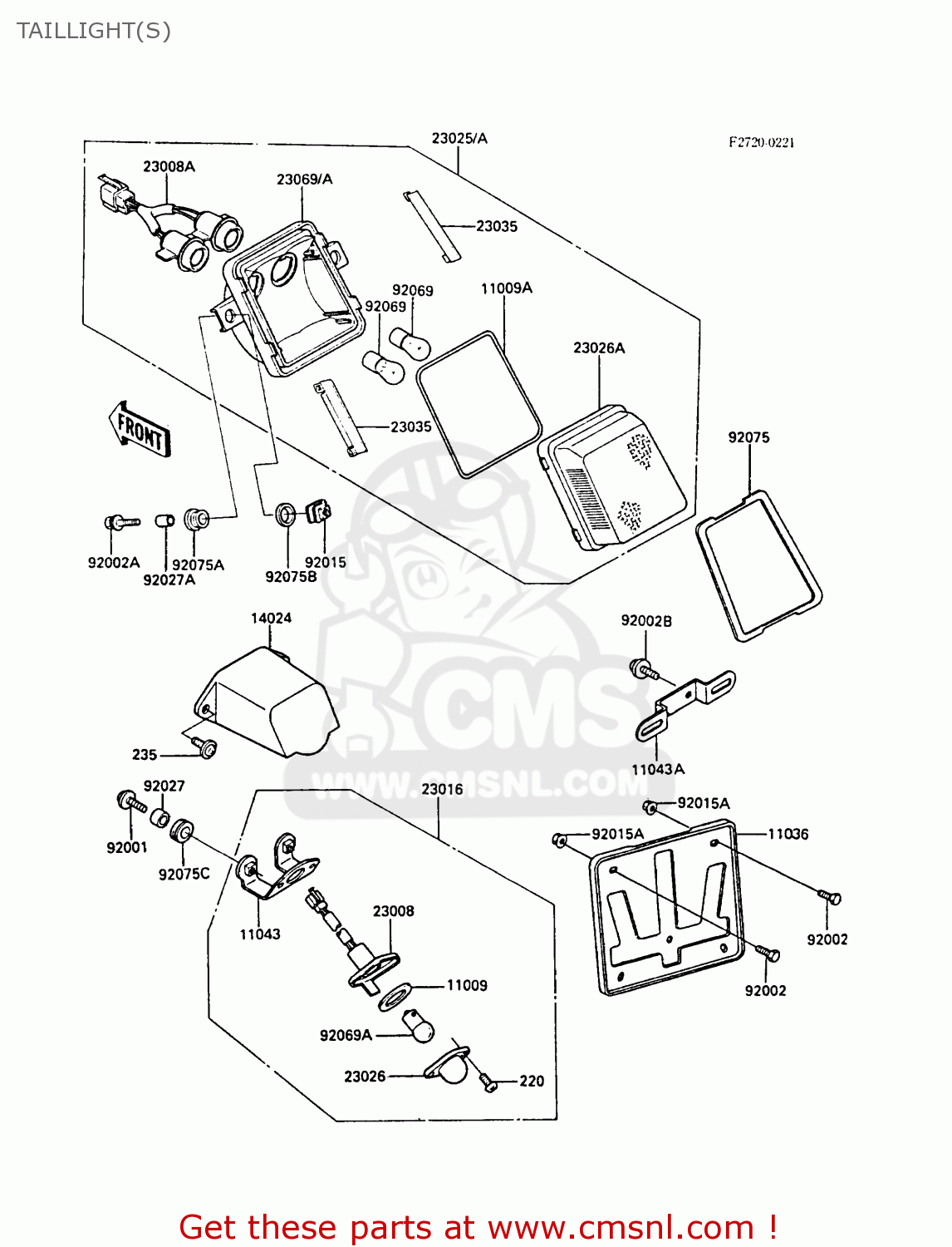 TAILLIGHT(S) ZX1000A2 GPZ1000RX 1987 EUROPE FG IT NR SD SP
