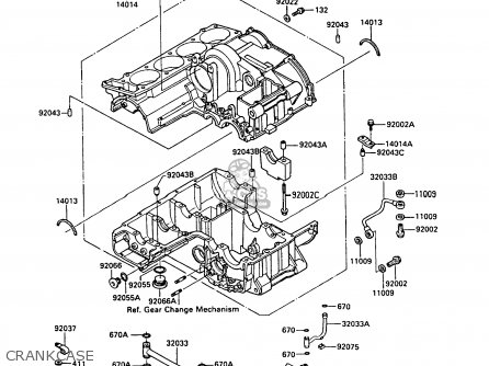 CRANKCASE - ZX1000A2 GPZ1000RX 1987 EUROPE FG IT NR SD SP