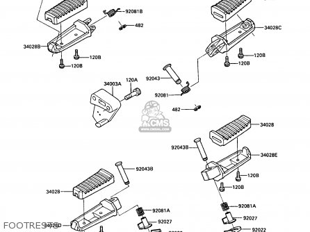 FOOTRESTS - ZX1000A2 GPZ1000RX 1987 EUROPE FG IT NR SD SP