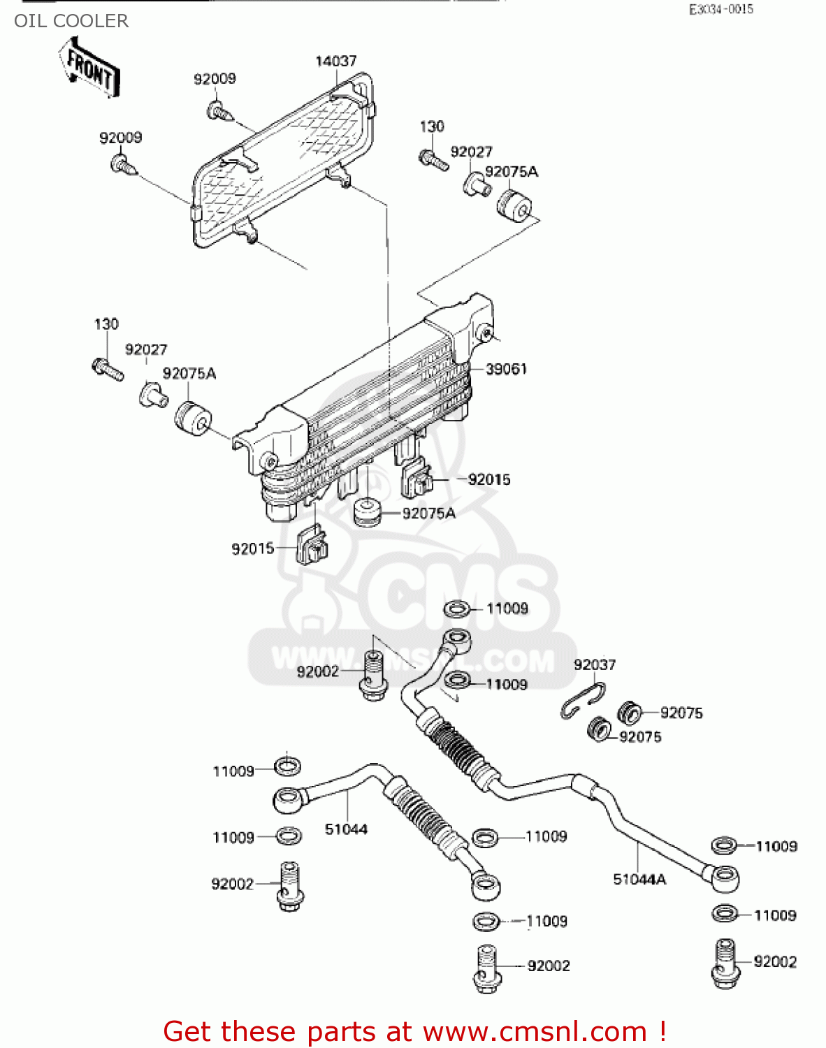 OIL COOLER ZX1000A2 NINJA 1000R 1987 USA CALIFORNIA CANADA