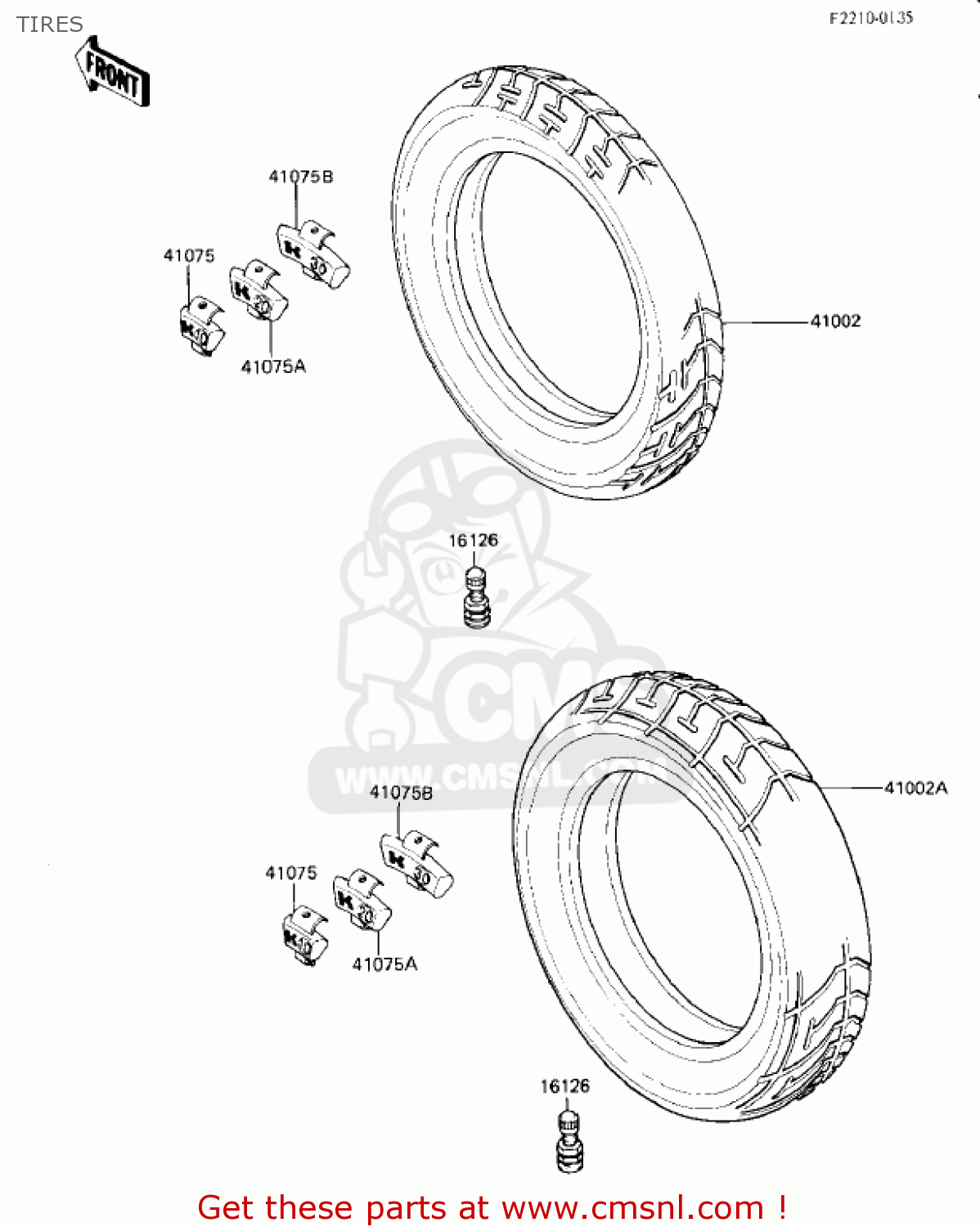 TIRES ZX1000A2 NINJA 1000R 1987 USA CALIFORNIA CANADA