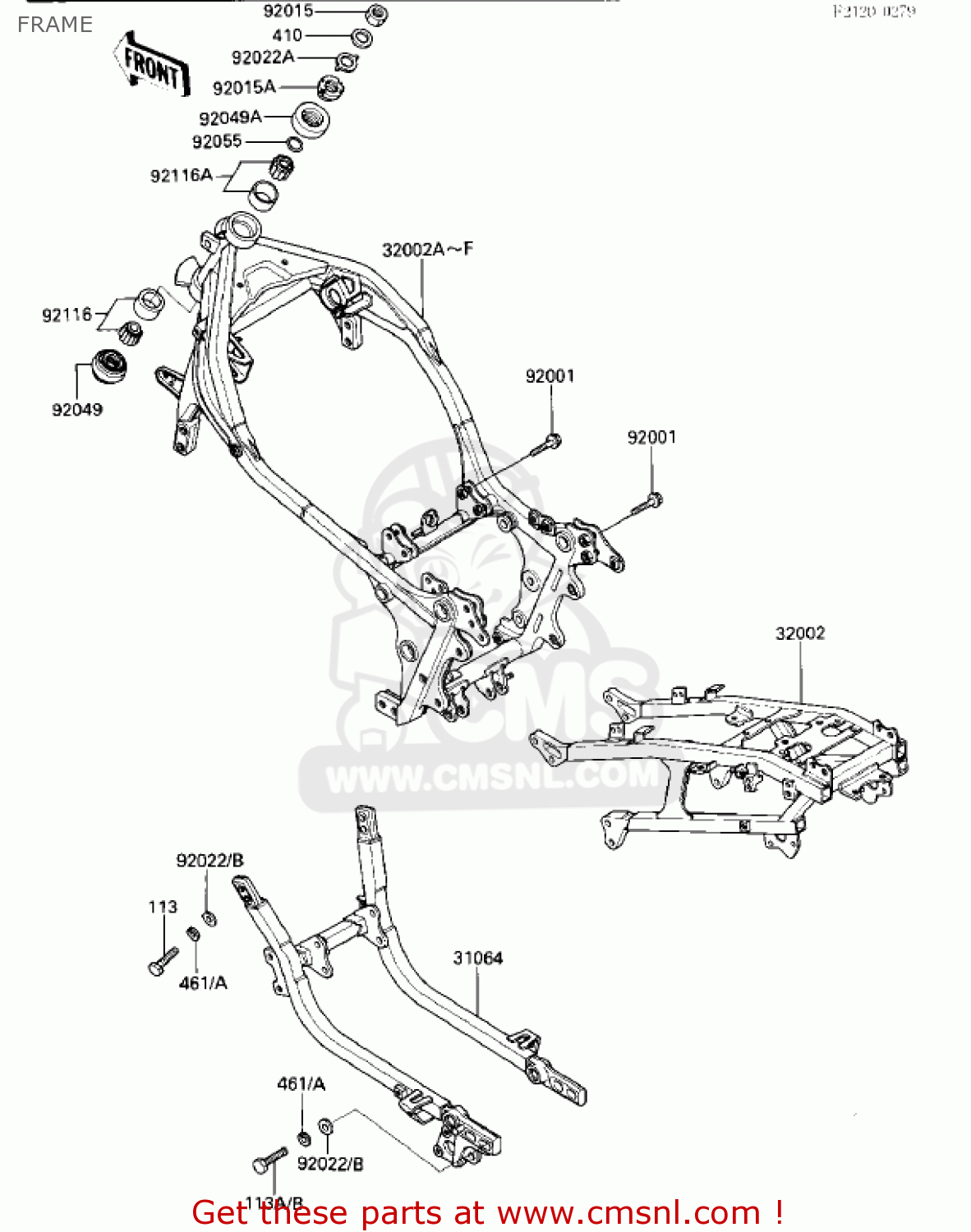 FRAME ZX1000A2 NINJA 1000R 1987 USA CALIFORNIA CANADA