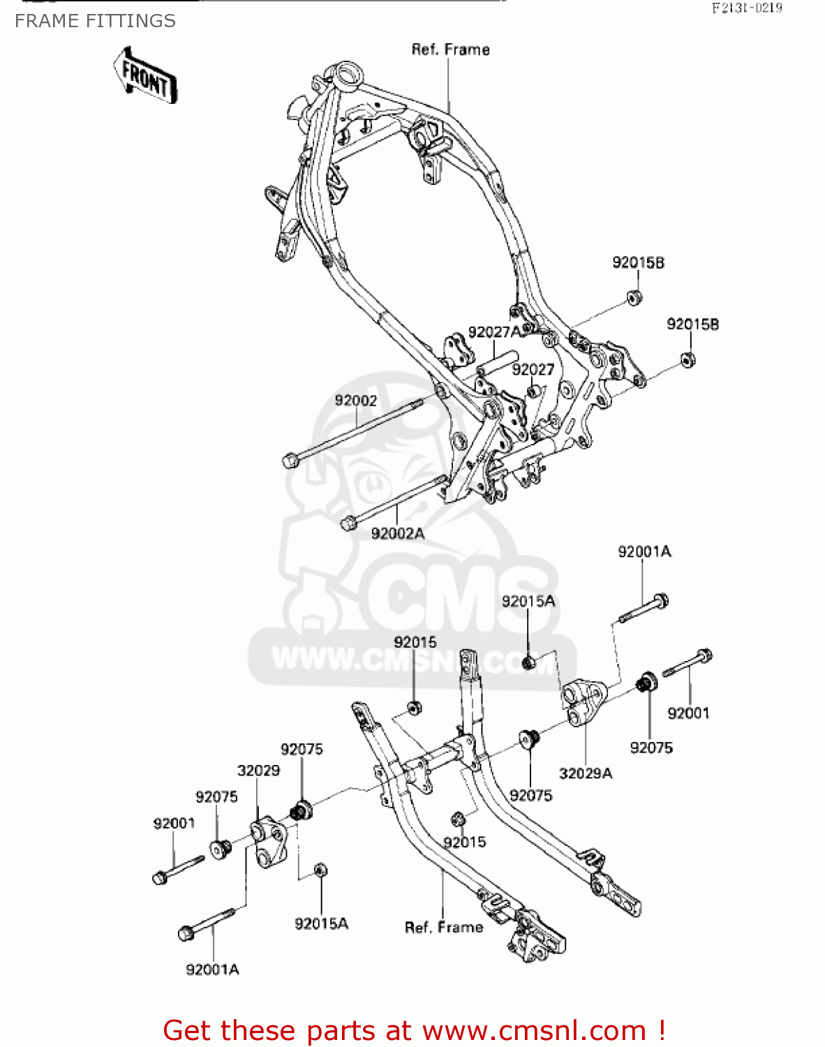 FRAME FITTINGS ZX1000A2 NINJA 1000R 1987 USA CALIFORNIA CANADA
