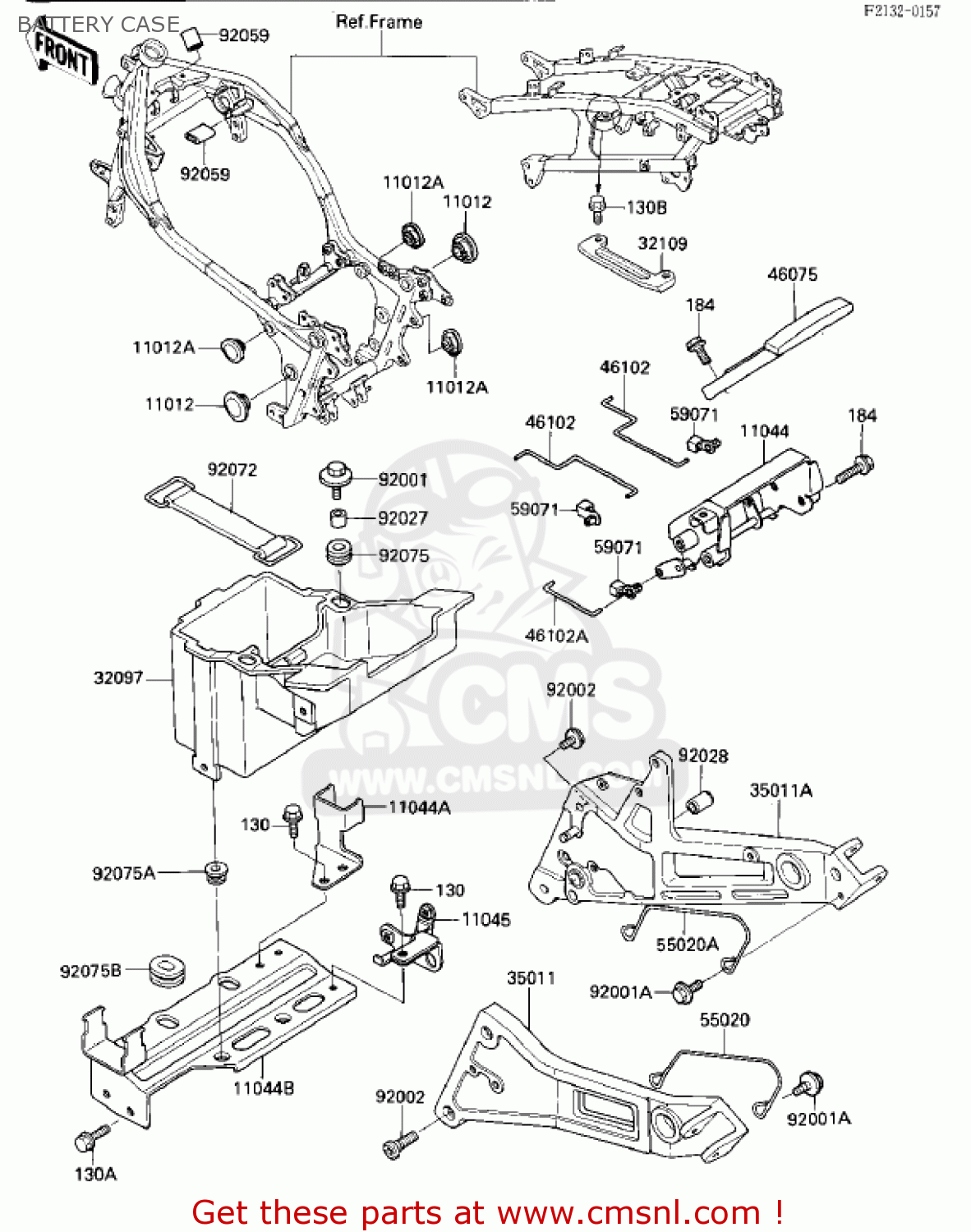 BATTERY CASE ZX1000A2 NINJA 1000R 1987 USA CALIFORNIA CANADA
