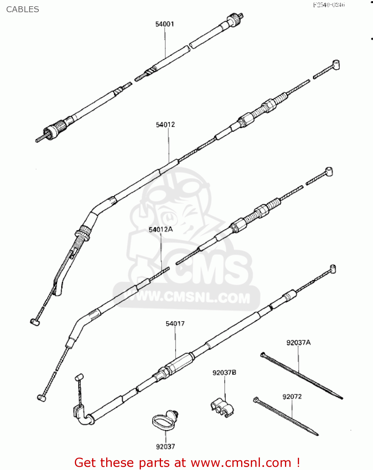 CABLES ZX1000A2 NINJA 1000R 1987 USA CALIFORNIA CANADA