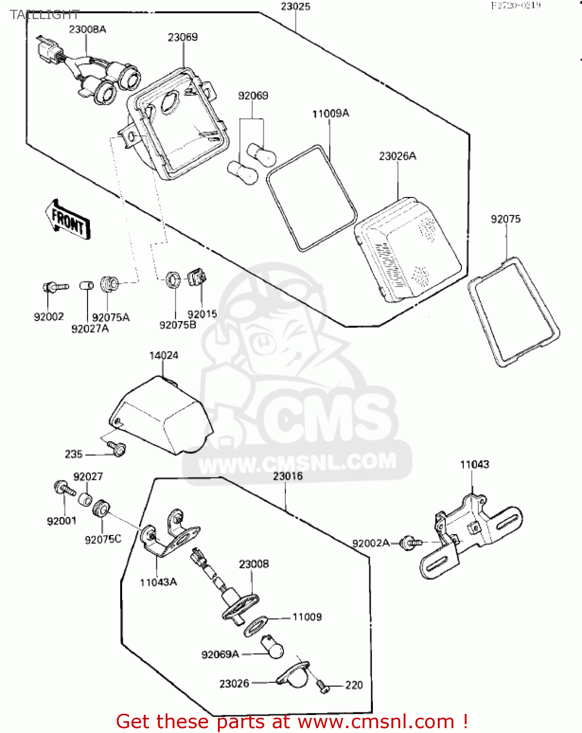 TAILLIGHT ZX1000A2 NINJA 1000R 1987 USA CALIFORNIA CANADA