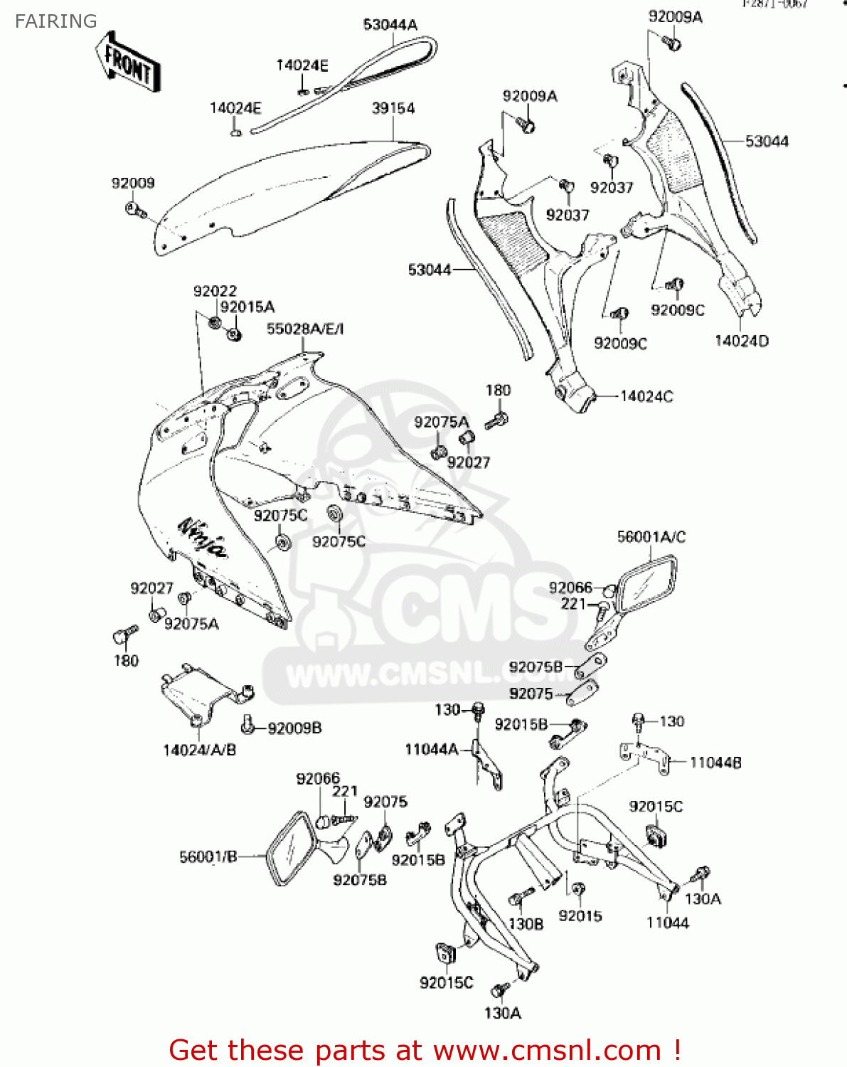 FAIRING ZX1000A2 NINJA 1000R 1987 USA CALIFORNIA CANADA