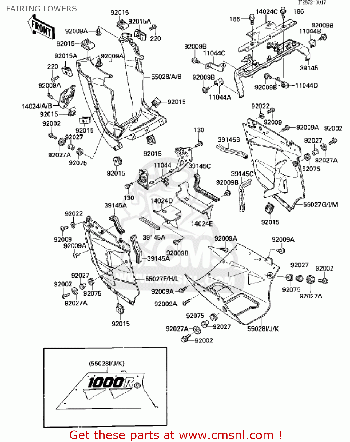 FAIRING LOWERS ZX1000A2 NINJA 1000R 1987 USA CALIFORNIA CANADA