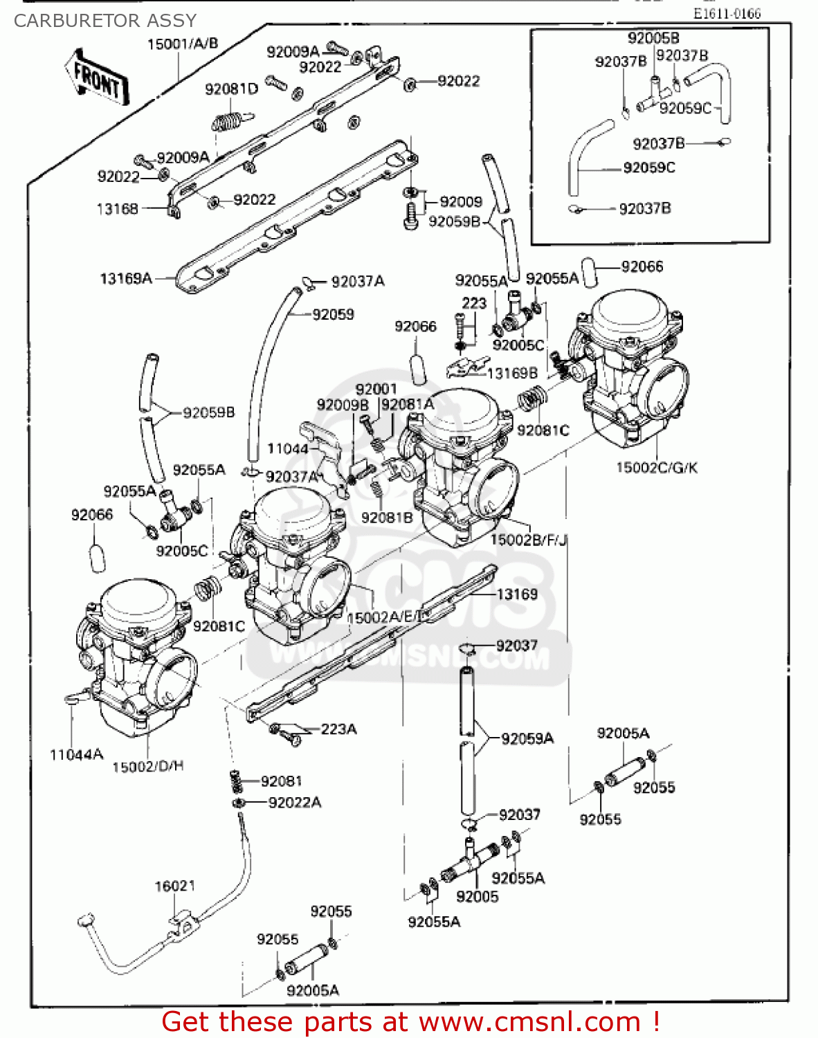CARBURETOR ASSY ZX1000A2 NINJA 1000R 1987 USA CALIFORNIA CANADA