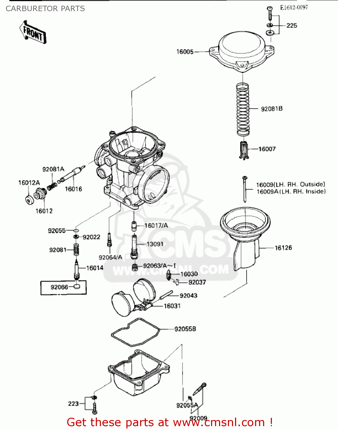 CARBURETOR PARTS ZX1000A2 NINJA 1000R 1987 USA CALIFORNIA CANADA