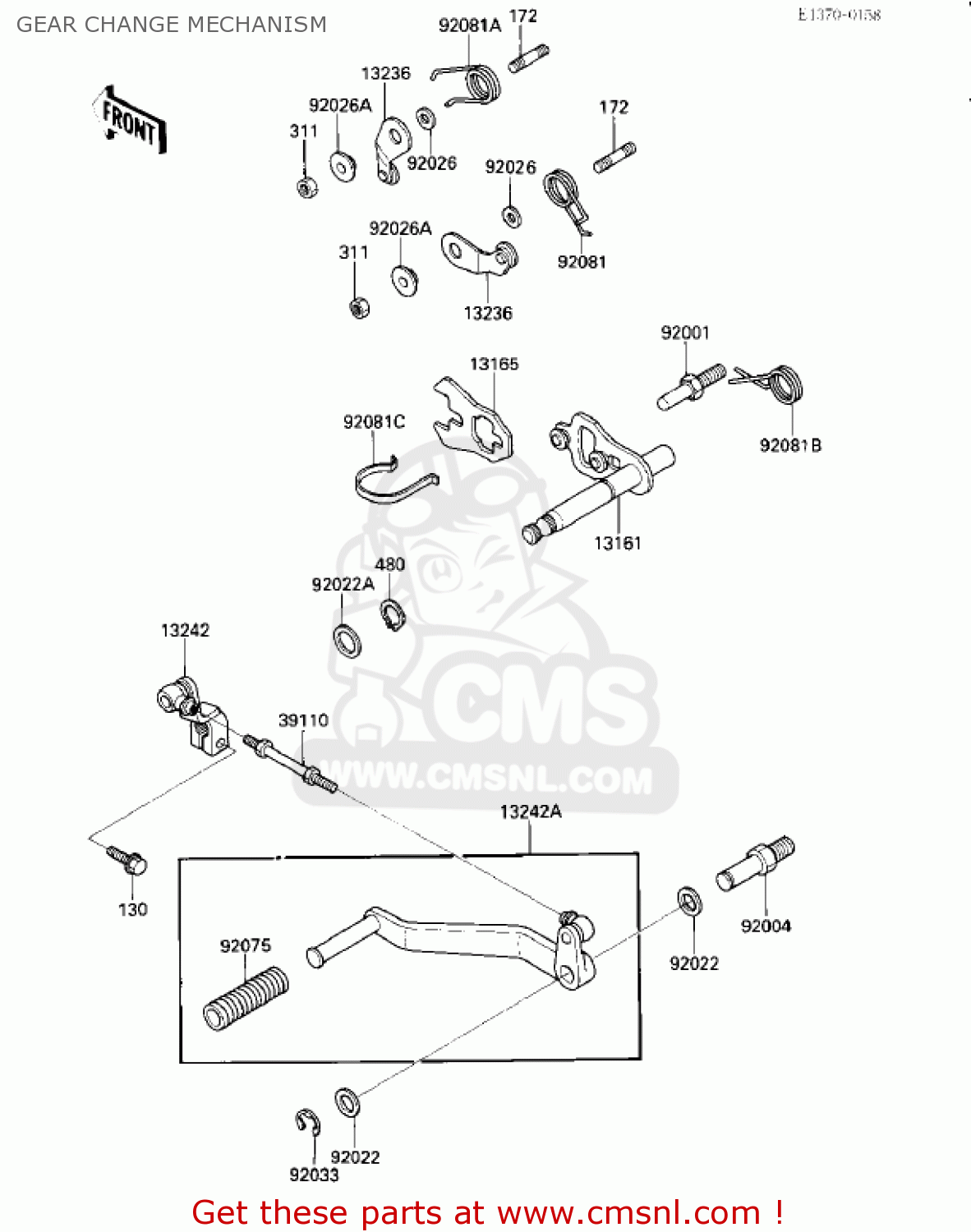 GEAR CHANGE MECHANISM ZX1000A2 NINJA 1000R 1987 USA CALIFORNIA CANADA