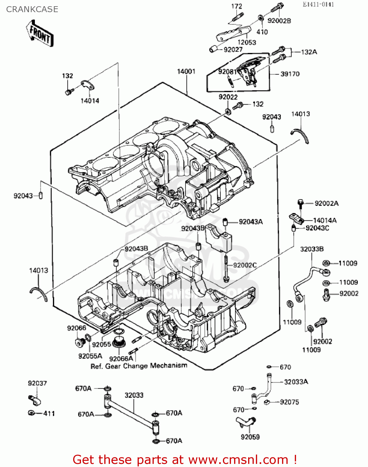 CRANKCASE ZX1000A2 NINJA 1000R 1987 USA CALIFORNIA CANADA