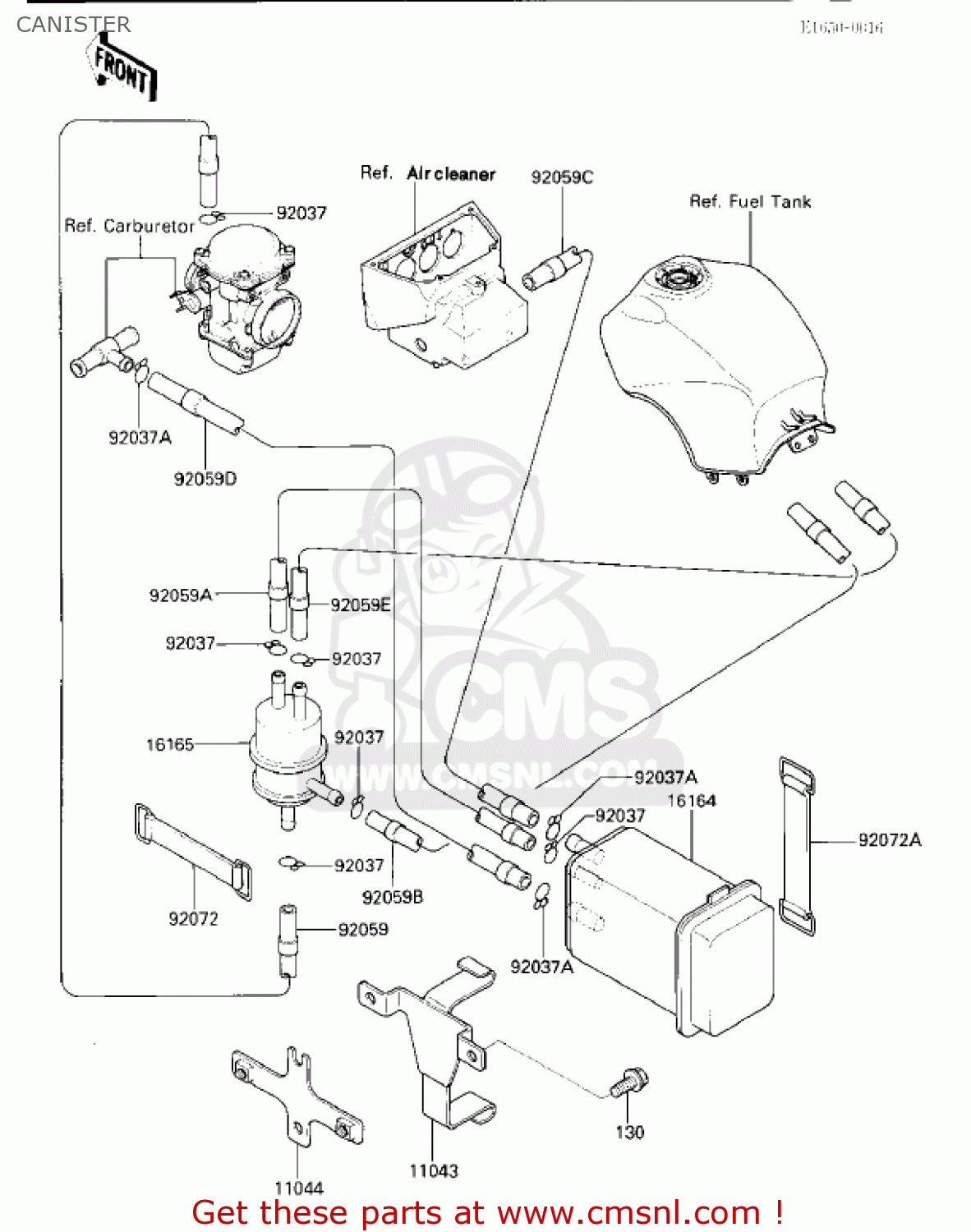 CANISTER ZX1000A2 NINJA 1000R 1987 USA CALIFORNIA CANADA