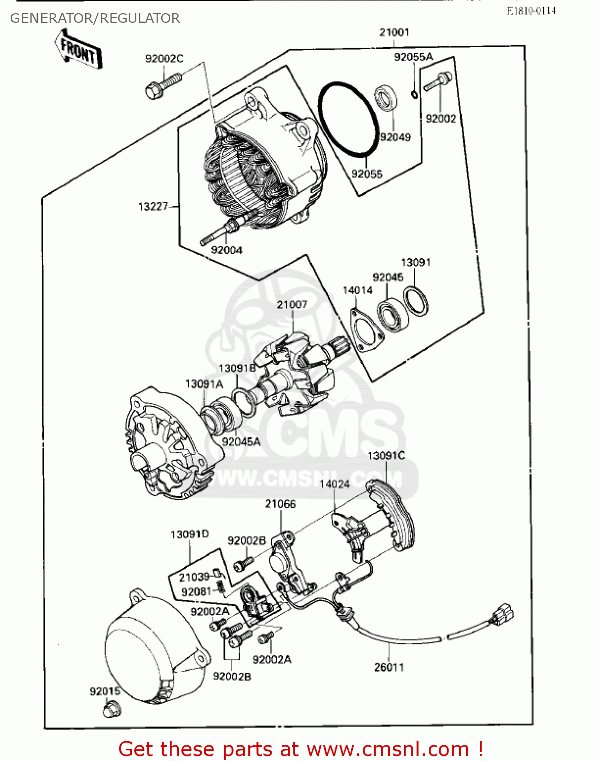 GENERATOR/REGULATOR ZX1000A2 NINJA 1000R 1987 USA CALIFORNIA CANADA