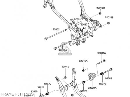 FRAME FITTINGS - ZX1000A2 NINJA 1000R 1987 USA CALIFORNIA CANADA