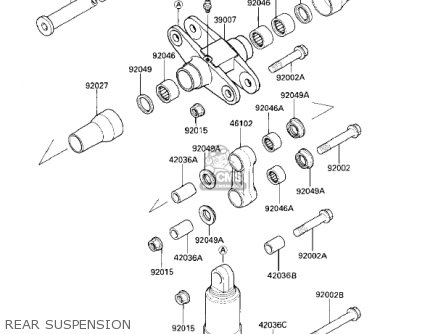 REAR SUSPENSION - ZX1000A2 NINJA 1000R 1987 USA CALIFORNIA CANADA