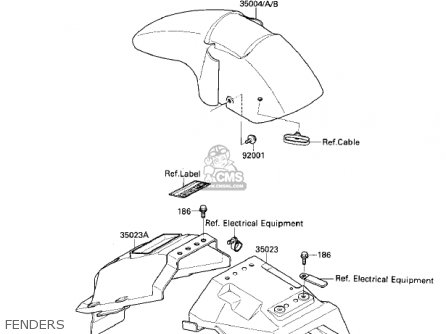 FENDERS - ZX1000A2 NINJA 1000R 1987 USA CALIFORNIA CANADA