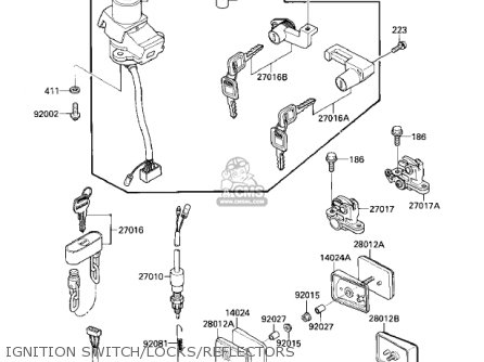 IGNITION SWITCH/LOCKS/REFLECTORS - ZX1000A2 NINJA 1000R 1987 USA CALIFORNIA CANADA