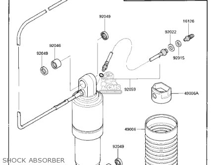 SHOCK ABSORBER - ZX1000A2 NINJA 1000R 1987 USA CALIFORNIA CANADA
