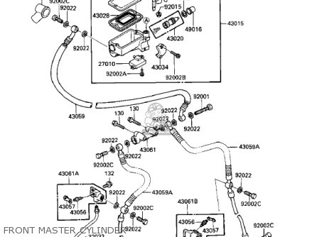 FRONT MASTER CYLINDER - ZX1000A2 NINJA 1000R 1987 USA CALIFORNIA CANADA