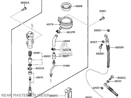 REAR MASTER CYLINDER - ZX1000A2 NINJA 1000R 1987 USA CALIFORNIA CANADA