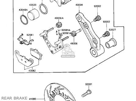 REAR BRAKE - ZX1000A2 NINJA 1000R 1987 USA CALIFORNIA CANADA