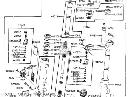 FRONT FORK (-F/NO. GA000320)(-F/ - ZX1000A2 NINJA 1000R 1987 USA CALIFORNIA CANADA