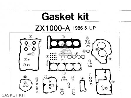 GASKET KIT - ZX1000A2 NINJA 1000R 1987 USA CALIFORNIA CANADA