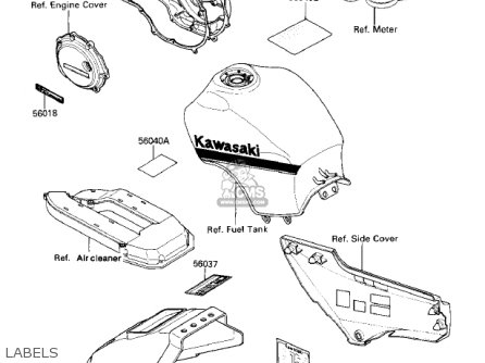 LABELS - ZX1000A2 NINJA 1000R 1987 USA CALIFORNIA CANADA