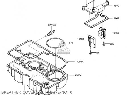 BREATHER COVER/OIL PAN (-E/NO. 0 - ZX1000A2 NINJA 1000R 1987 USA CALIFORNIA CANADA
