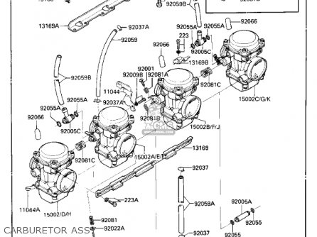 CARBURETOR ASSY - ZX1000A2 NINJA 1000R 1987 USA CALIFORNIA CANADA